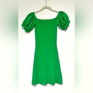 Small green puff-sleeved dress from Zara